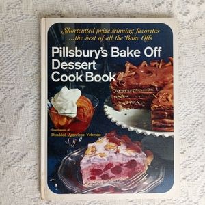 Vintage 1960s 1968 Pillsbury Bake Off Dessert Cook Book Bright Pictures